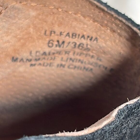 Lucky Brand Fabiana Black Perforated Suede Booties Sz 6 - Picture 9 of 9